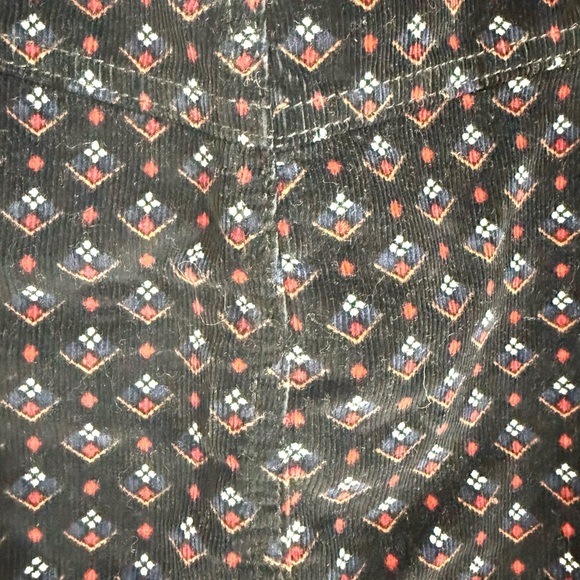 FP We The Free Navy Corduroy Mini Skirt In A Joanie Print With Buttoned Front - Picture 4 of 8